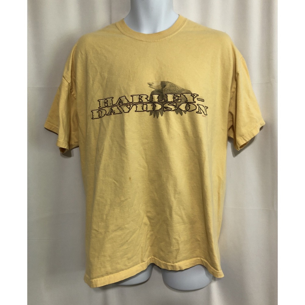 Harley-Davidson Graphic T-Shirt Mens XL Yellow Good Yuma Arizona Eagle Biker Tee